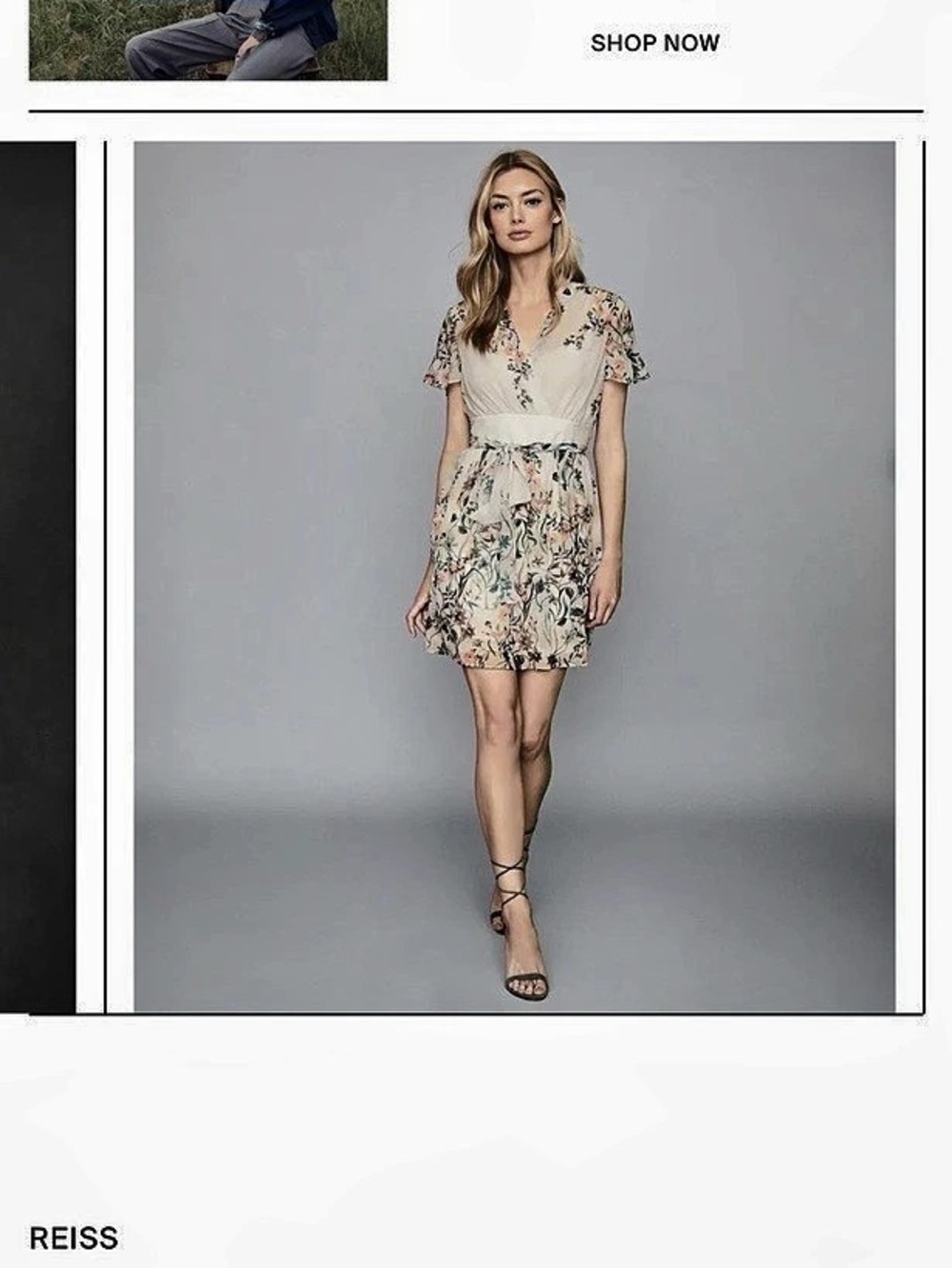 Reiss Sadie Floral Printed Mini Dress Size UK 6